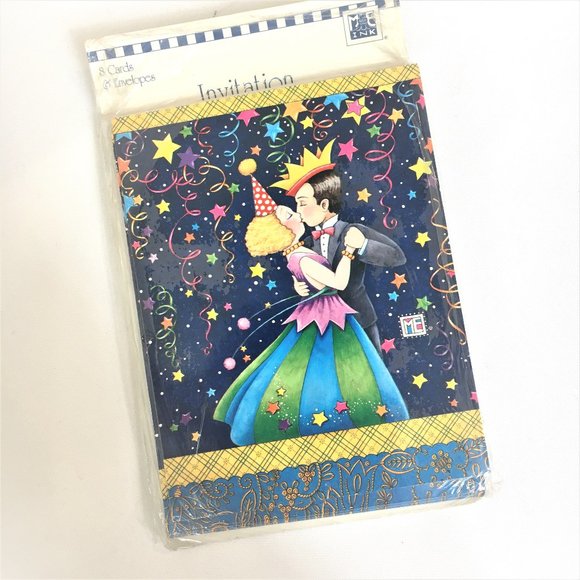 Vtg New Year’s Eve Invitation Mary Engelbreit - Picture 2 of 7